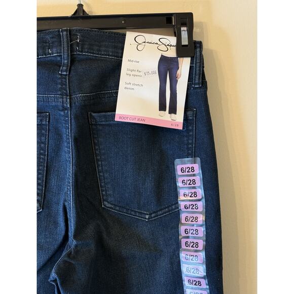 Jesica Simpson Low Rise Bootcut Women's size 6/28 Dark Wash Blue Denim Jeans - Picture 8 of 8